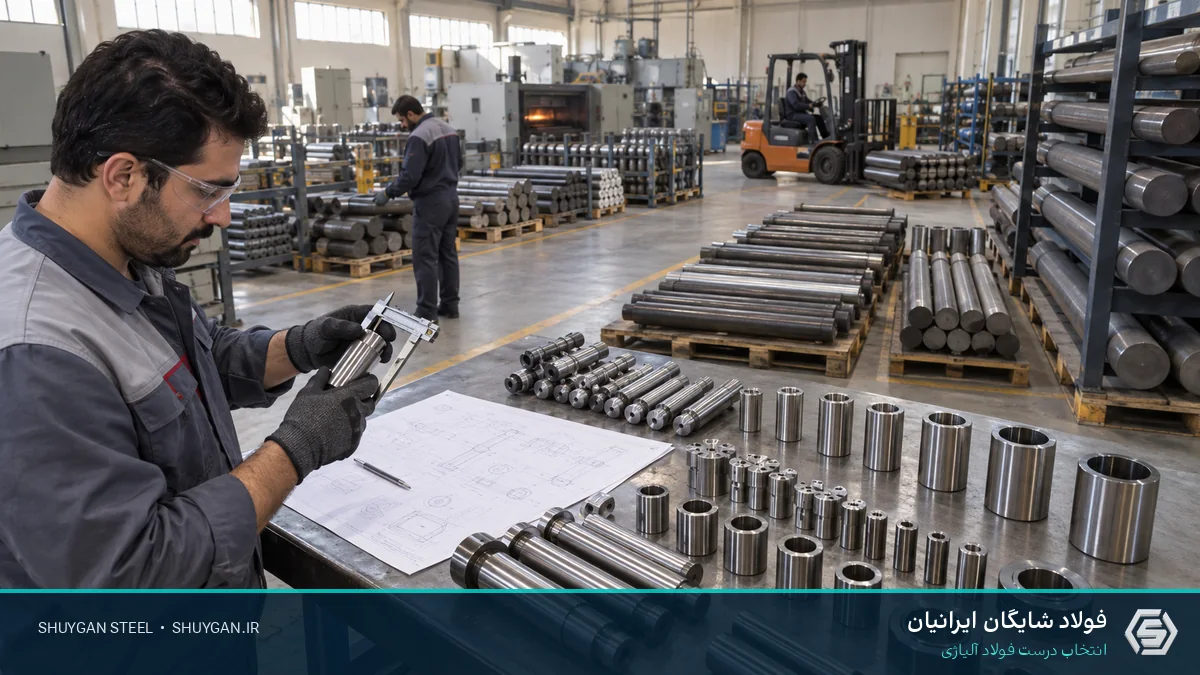 صحنه صنعتی ایرانی مرتبط با فولاد پین و کنترل مقاطع فولادی