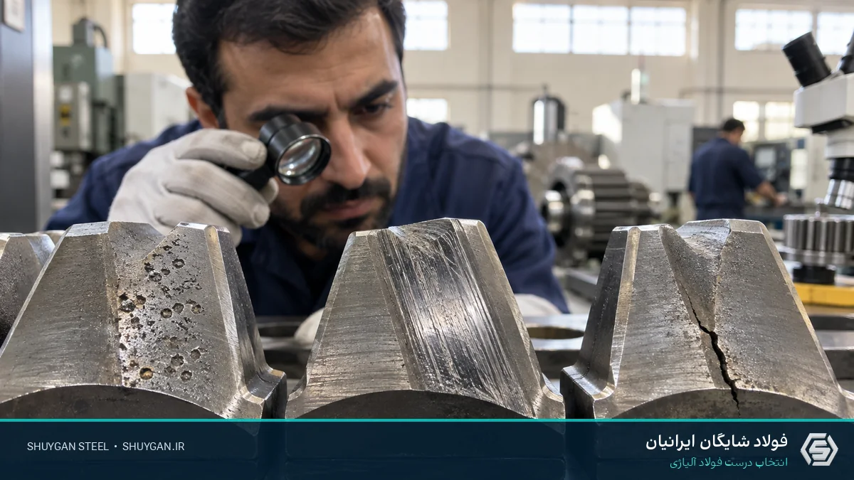 صحنه صنعتی ایرانی مرتبط با انتخاب فولاد دنده و کنترل مقاطع فولادی