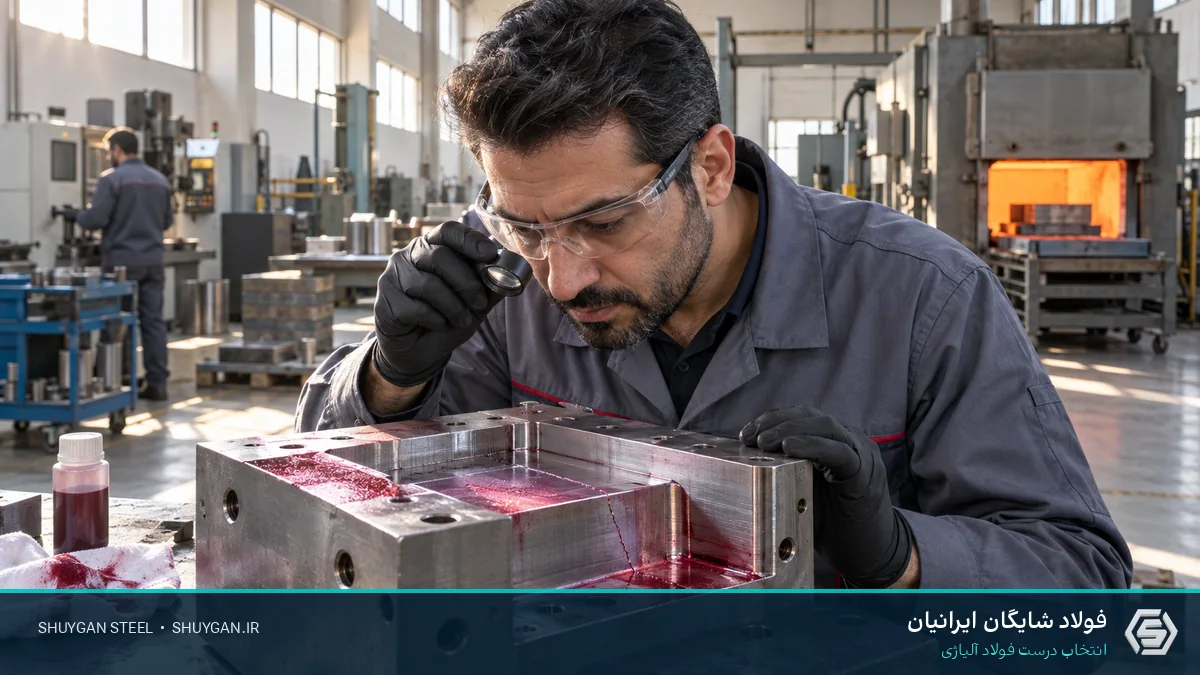 صحنه صنعتی ایرانی مرتبط با فولاد 1.2312 و کنترل مقاطع فولادی