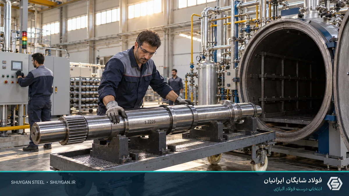 صحنه صنعتی ایرانی مرتبط با نیتراسیون MO40 و کنترل مقاطع فولادی