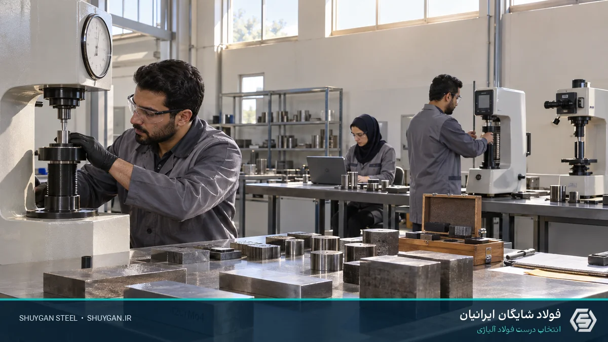 صحنه صنعتی ایرانی مرتبط با تبدیل HB و کنترل مقاطع فولادی