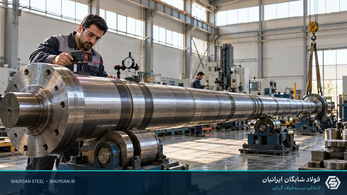 صحنه صنعتی ایرانی مرتبط با شفت VCN و کنترل مقاطع فولادی