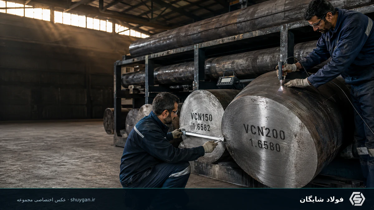 مقایسه VCN150 و VCN200 و فولادهای 1.6582 و 1.6580